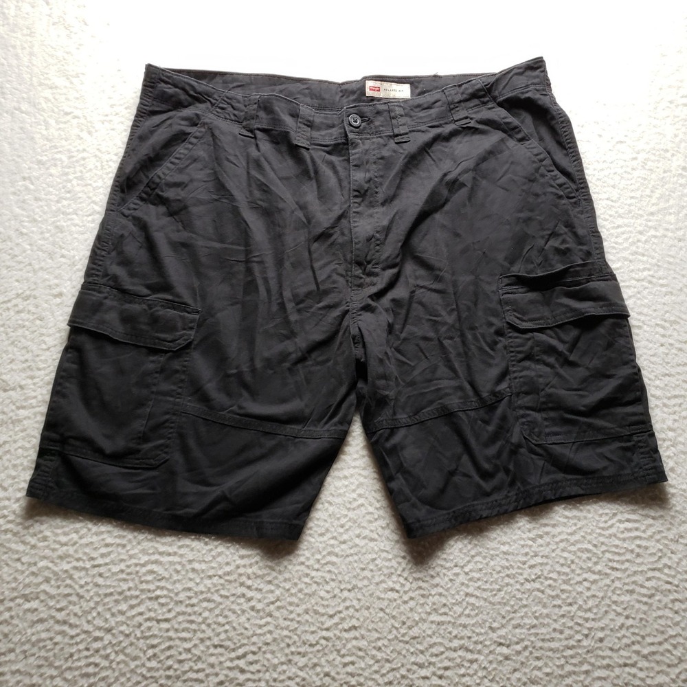 Wrangler Cargo Shorts Mens 44 Black Relaxed Fit Stretch Canvas 10 Inseam